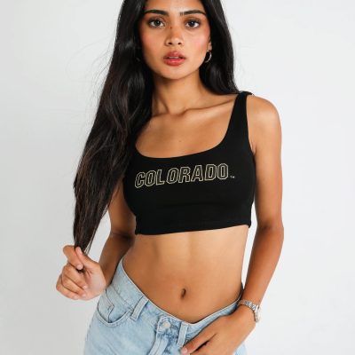 CU Boulder Scoop Neck Crop Top