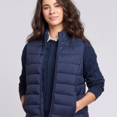 Blue Lightweight Womens Puffer Gilet