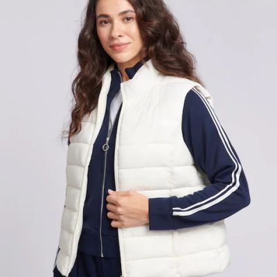 White Lightweight Womens Puffer Gilet